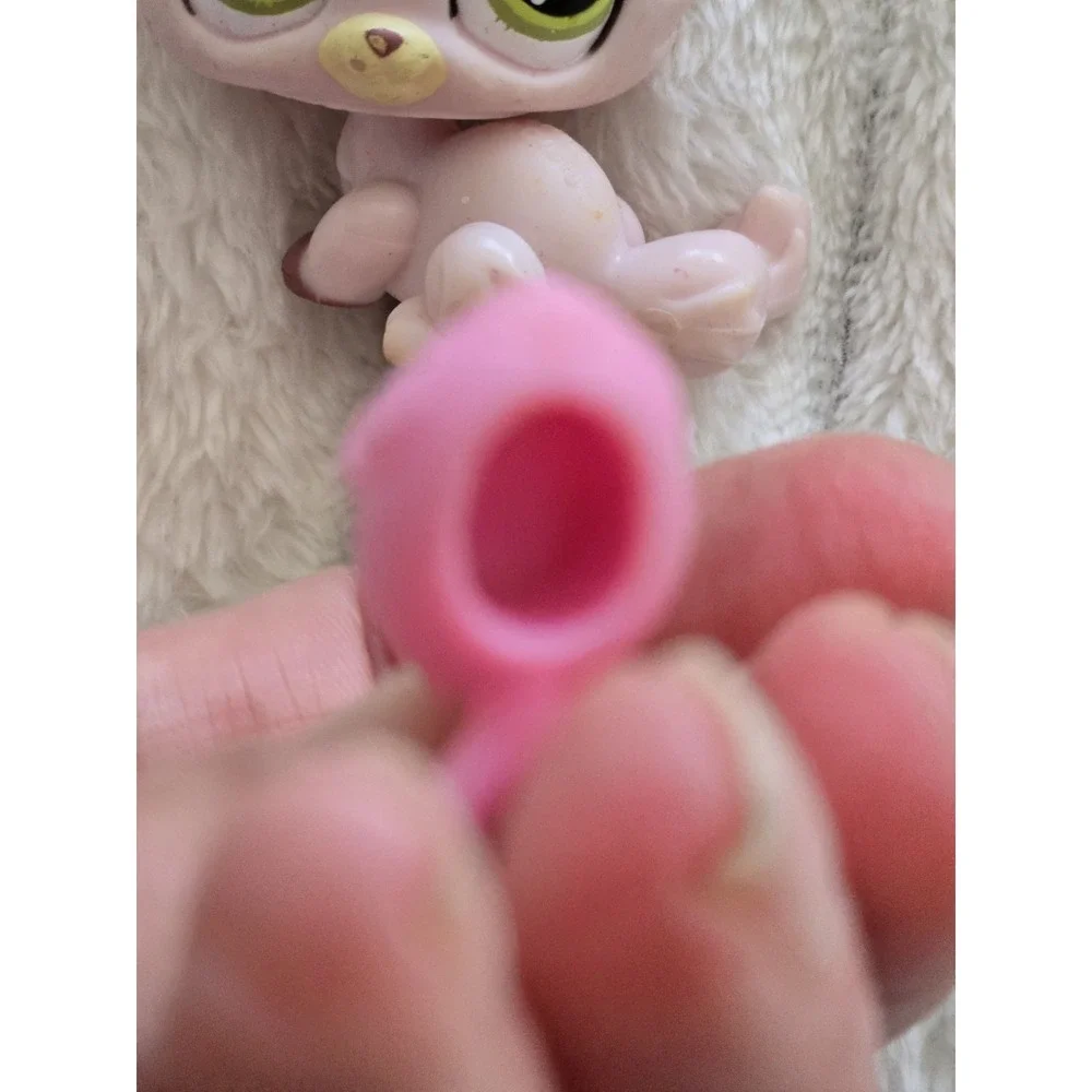 10 Pcs Littlest Pet Shop #1489 Pink Crouching Cat LPS Mouse Cupcake Chest Fish